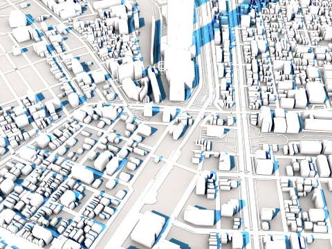 Tokyo Skytree Roppongi Hills Mori Tower Map 3D Model