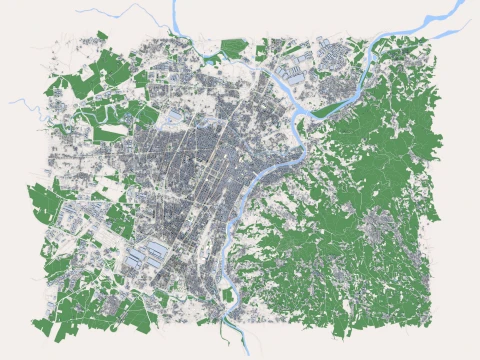 Turin City Italy Map 3D Model