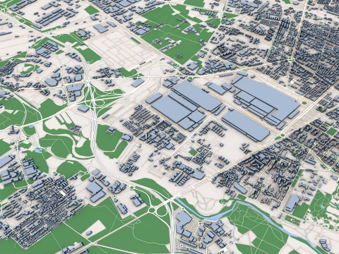 Turin City Italy Map 3D Model