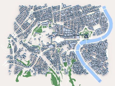 Vatican City Country in Europe Map 3D Model