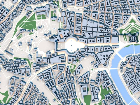 Vatican City Country in Europe Map 3D Model