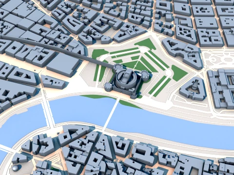Vatican City Country in Europe Map 3D Model