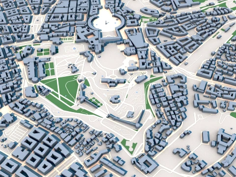 Vatican City Country in Europe Map 3D Model