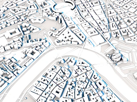 Vatican City Country in Europe Map 3D Model