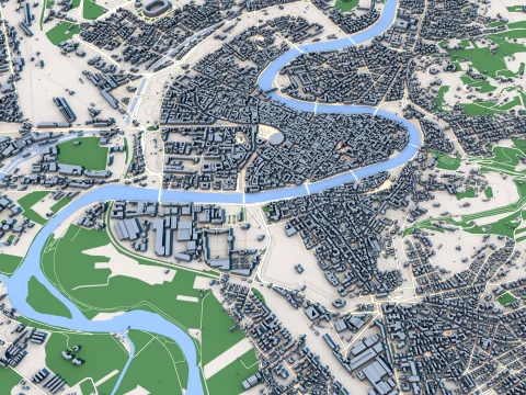 Verona City Italy Map 3D Model