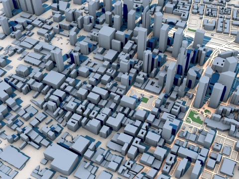 Wilshire Grand Center ABD Bankası Kulesi Los Angeles ABD Haritası 3D Model