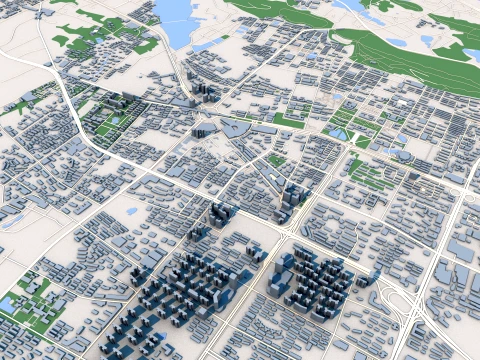 Wuhan City China Map 3D Model