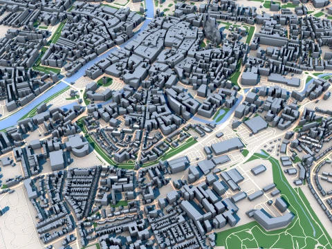 York City England Map 3D Modell