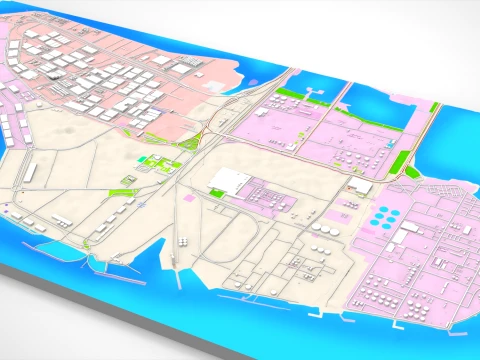 Imam Khomeini Port Special Economic Zone 3D Model