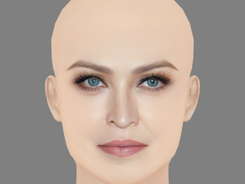 Madonna Head - No Hair - Low poly head for game 3D Model