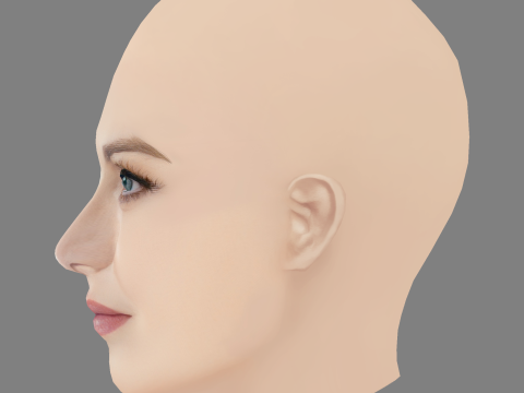 Madonna Head - No Hair - Low poly head for game 3D Model
