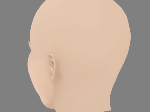 Madonna Head - No Hair - Low poly head for game 3D Model