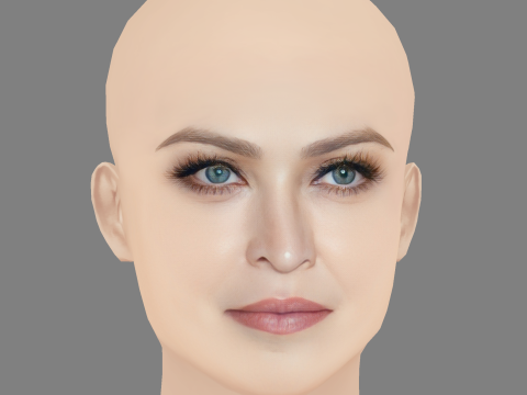 Madonna Head - No Hair - Low poly head for game 3D Model