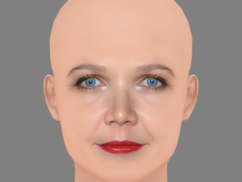 Maggie Gyllenhaal Head - No Hair - Low poly head for game 3D Model