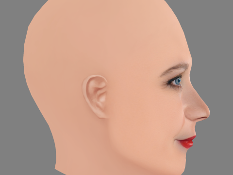 Maggie Gyllenhaal Head - No Hair - Low poly head for game 3D Model