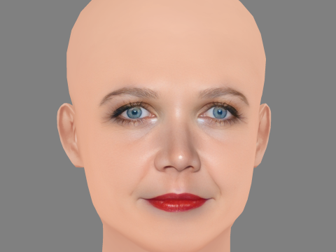 Maggie Gyllenhaal Head - No Hair - Low poly head for game 3D Model