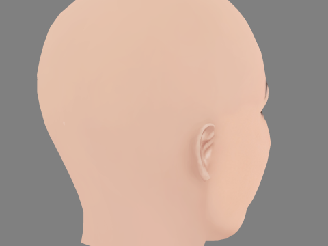 Maggie Q Head - No Hair - Low poly head for game 3D Model
