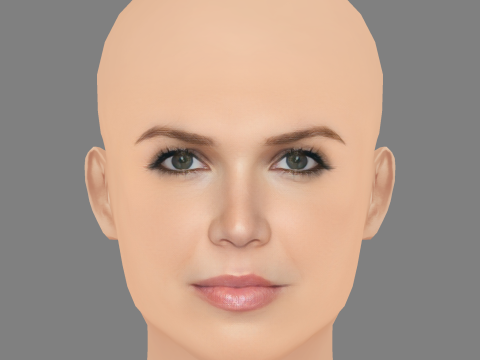 Mandy Moore Head - No Hair - Low poly head for game 3D Model