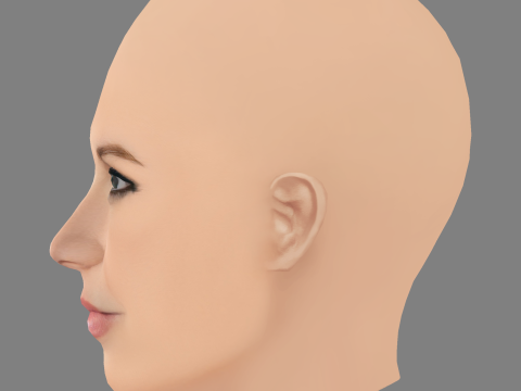 Mandy Moore Head - No Hair - Low poly head for game 3D Model