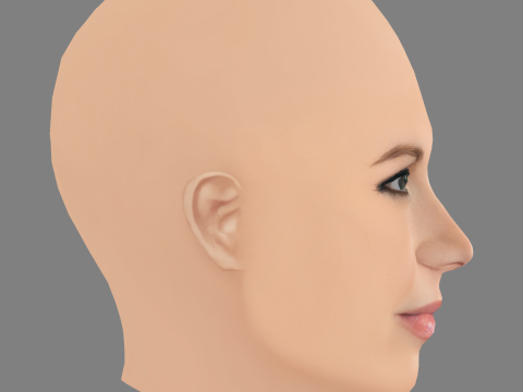 Mandy Moore Head - No Hair - Low poly head for game 3D Model