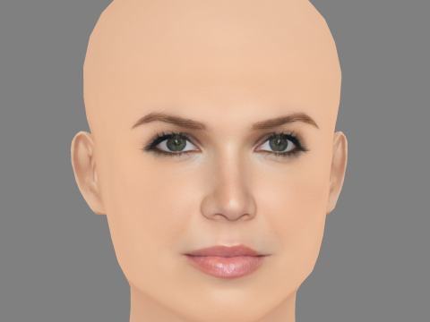 Mandy Moore Head - No Hair - Low poly head for game 3D Model