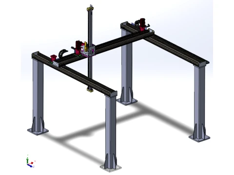 Longmen three-axis truss robotic arm SolidWorks 3D Model