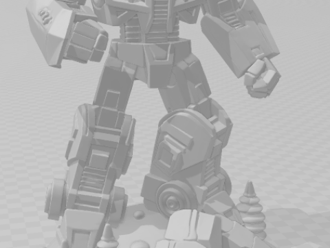 Bonecos 3d style manga anime ironhide transformers style caricato 3D Print Model