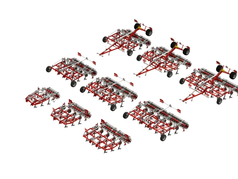 WG 0046 - Three-row chisel cultivator Modelo 3D