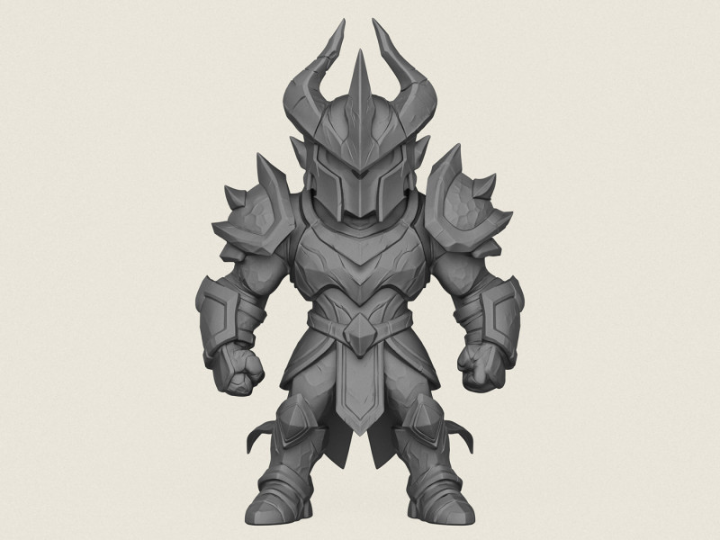 Knight Warrior Character 3D Print Model .c4d .max .obj .3ds .fbx .stl .blend 