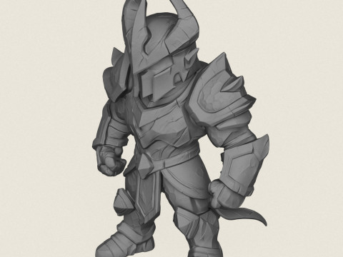 Knight Warrior Character 3D Print Model