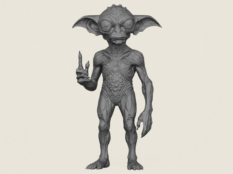 Monster Alien Print Ready 3D Print Model .c4d .max .obj .3ds .fbx .stl .blend 