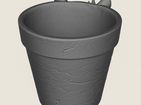 Rhino Head Planter 3D Print Model