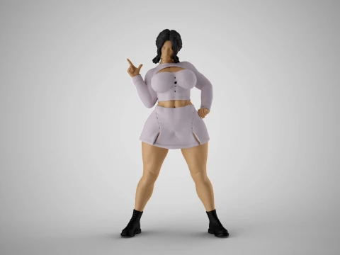 Female Hero Stand Pose 3D printmodel