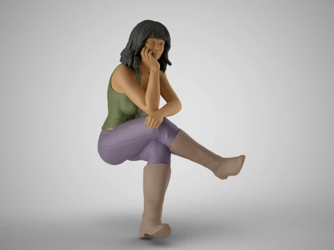 Sitting Woman Thinking 5 3D Принт Модель