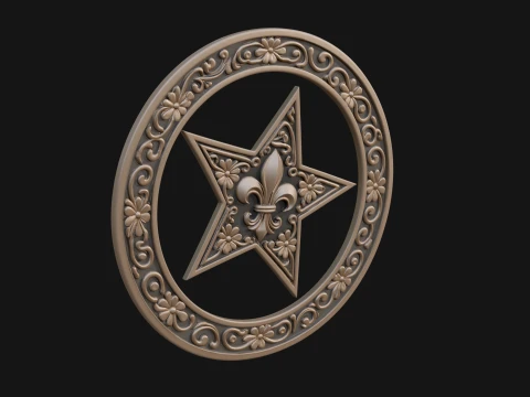 Ornate Star Wall Plaque Design 2 - 3D Print Model 3D Print Model
