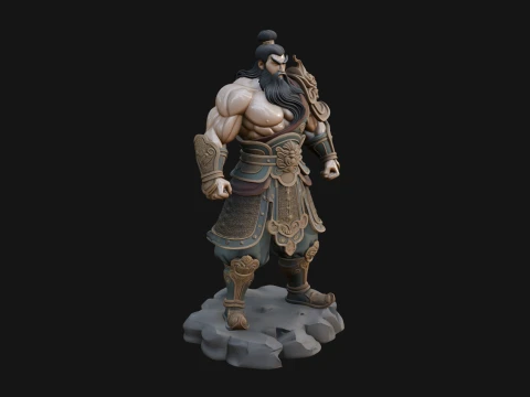 Chinese General on Rock Statue Design 4 - 3D Print Model 3D Print Model