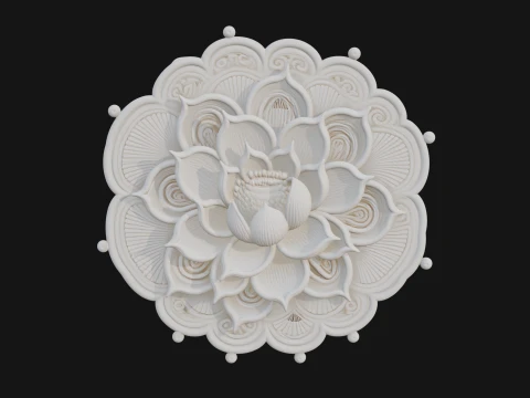 Lotus Mandala Wall Plaque Design 8 - 3D Print Model 3D Print Model