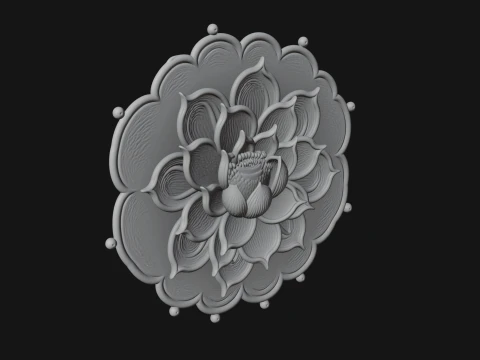 Lotus Mandala Wall Plaque Design 8 - 3D Print Model 3D Print Model