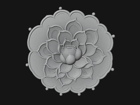 Lotus Mandala Wall Plaque Design 8 - 3D Print Model 3D Print Model