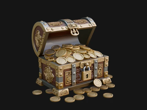 Treasure Chest Model Design 1 - 3D Print Model 3D Print Model