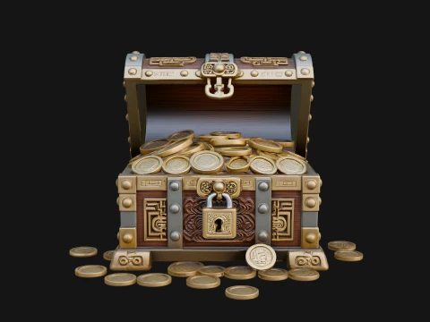 Treasure Chest Model Design 1 - 3D Print Model 3D Print Model