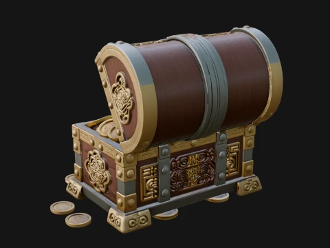 Treasure Chest Model Design 1 - 3D Print Model 3D Print Model