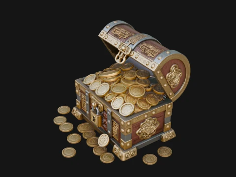 Treasure Chest Model Design 1 - 3D Print Model 3D Print Model