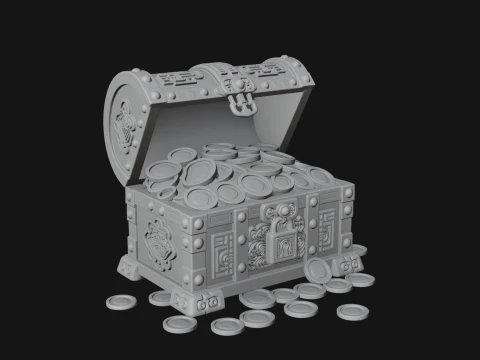 Treasure Chest Model Design 1 - 3D Print Model 3D Print Model