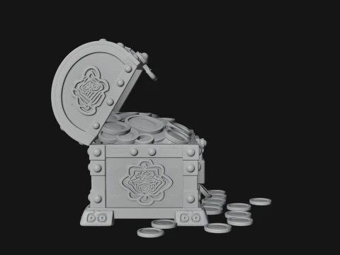 Treasure Chest Model Design 1 - 3D Print Model 3D Print Model