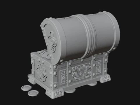 Treasure Chest Model Design 1 - 3D Print Model 3D Print Model