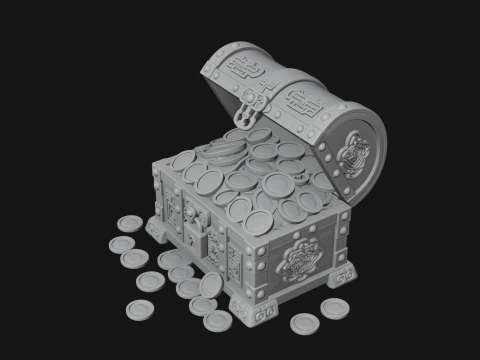 Treasure Chest Model Design 1 - 3D Print Model 3D Print Model