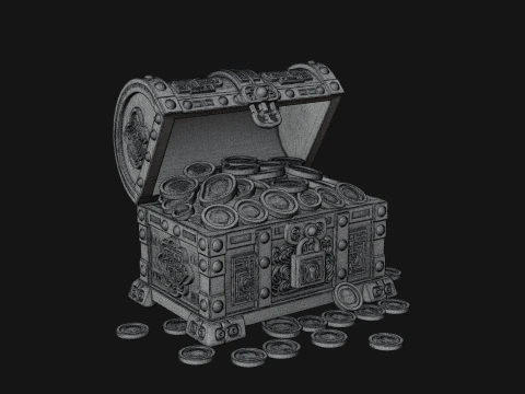 Treasure Chest Model Design 1 - 3D Print Model 3D Print Model