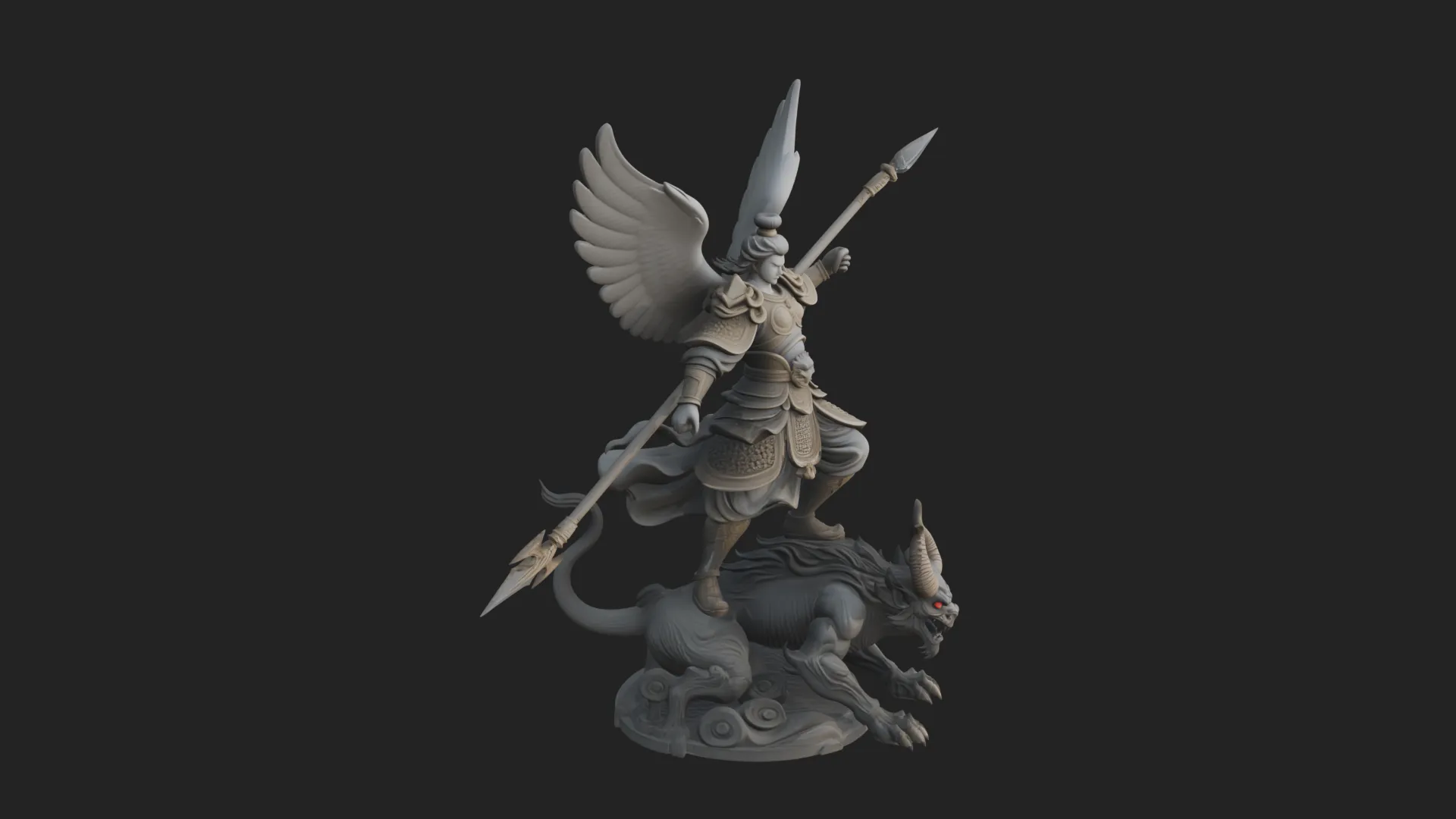 Archangel Michael Warrior Statue Design 13 - 3D Print Model 3D Print Model .c4d .max .obj .3ds .fbx .stl .blend 