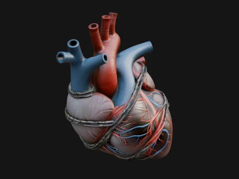 Anatomical Human Heart Model Design 4 - 3D Print Model 3D printmodel